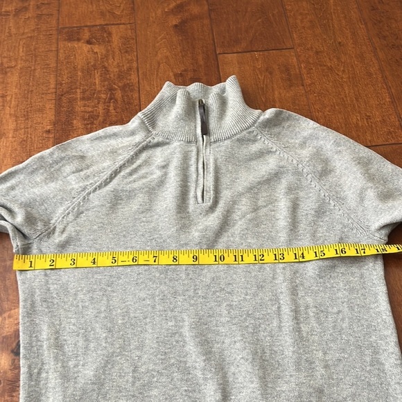 Re Imagined by J Crew Silver Sweater Pullover 1/4 Zip Cotton - Picture 5 of 11